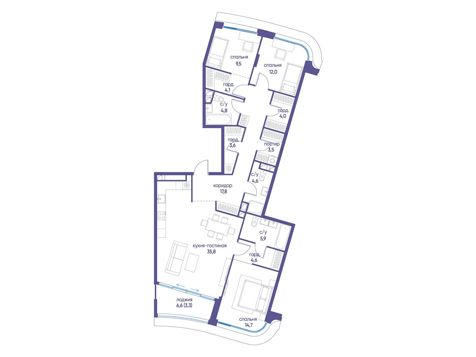 Объект по адресу Москва, улица Нижние Мнёвники, ЖК «Остров», 7-й квартал, к2 