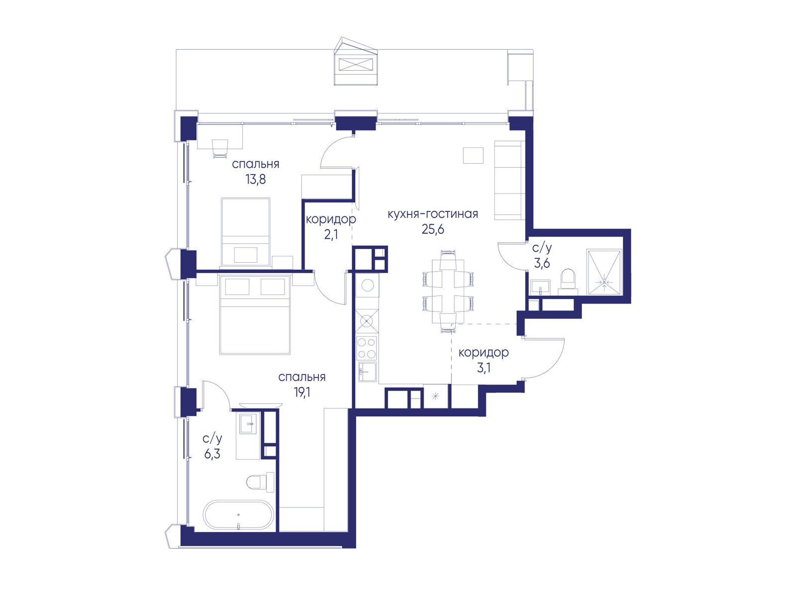 Фото квартиры по адресу Москва, ул. Нижние Мнёвники, земельный участок 62В, корпус 6 