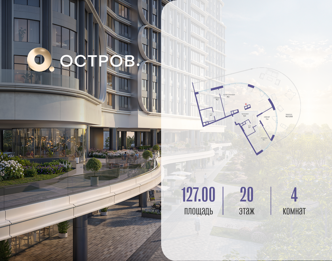 Фото квартиры по адресу Москва, улица Нижние Мнёвники, ЖК «Остров», 7-й квартал, к7 