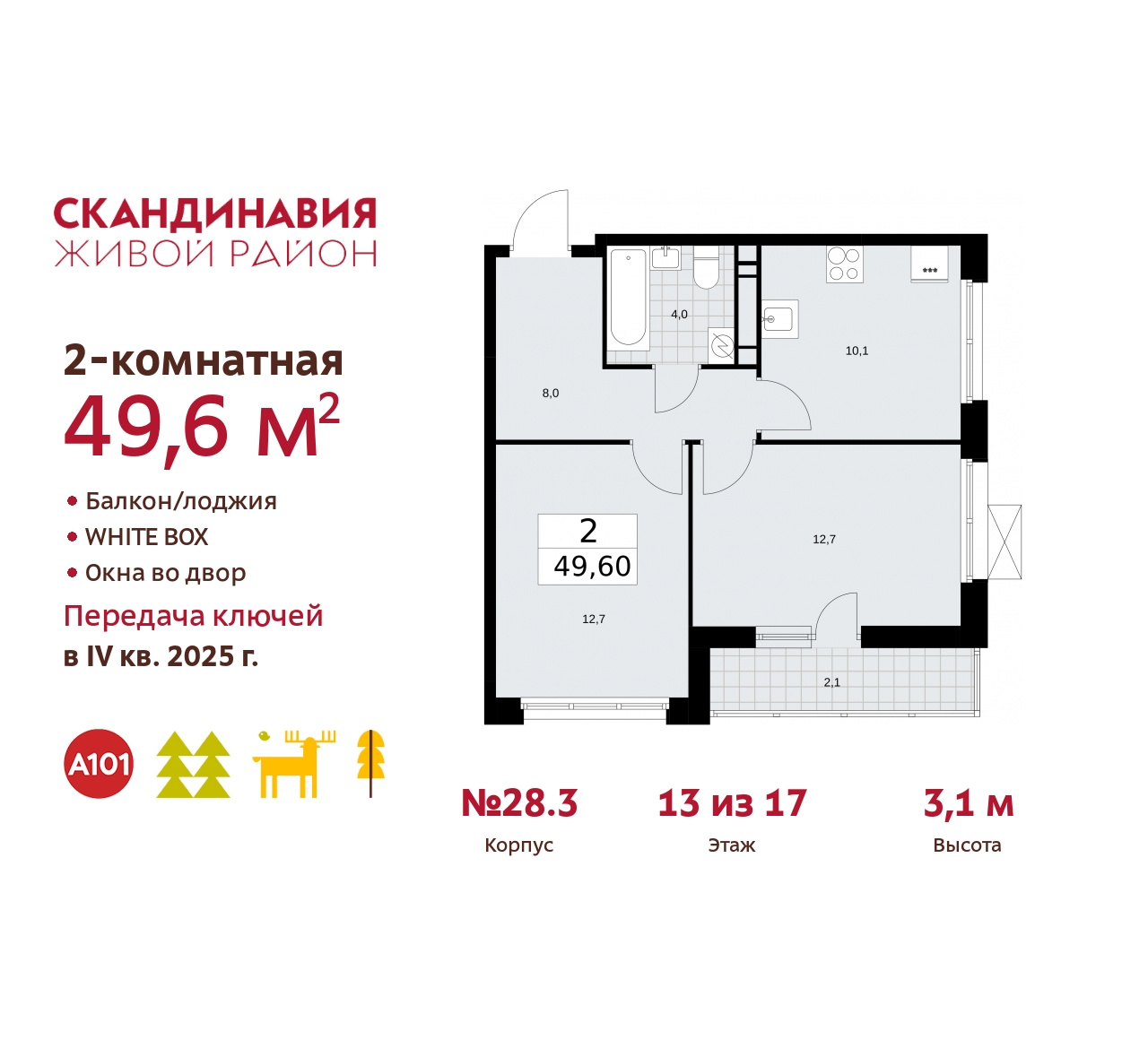 Объект по адресу Москва, жилой комплекс Скандинавия, 28.3 