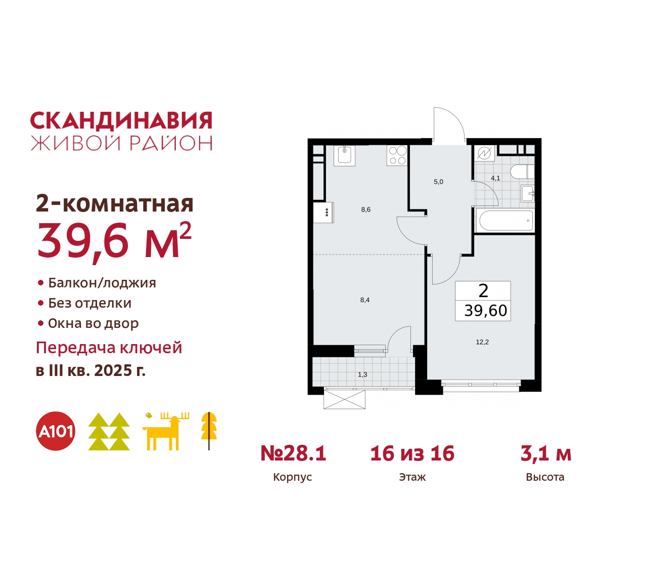 Объект по адресу Москва, жилой комплекс Скандинавия, 28.1 