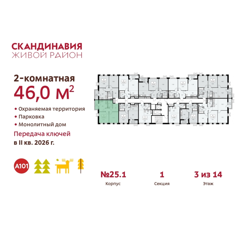 Объект по адресу Москва г, Сосенское п, Скандинавский б-р, д. 25