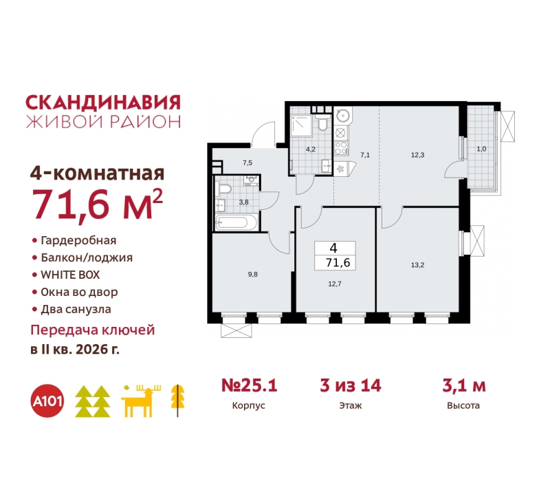 Объект по адресу Москва г, Сосенское п, Скандинавский б-р, д. 25