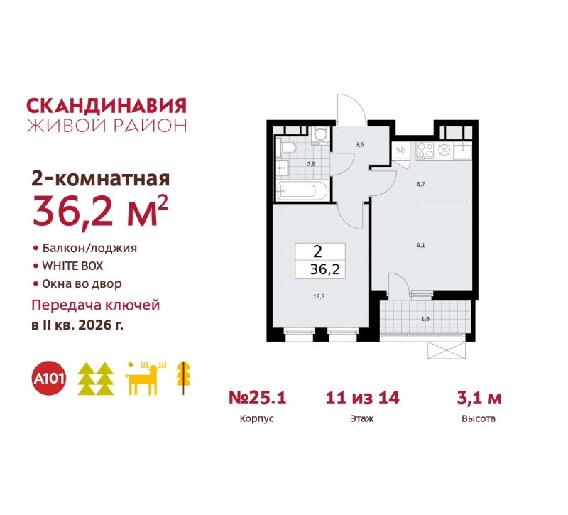 Объект по адресу Москва г, Сосенское п, Скандинавский б-р, д. 25