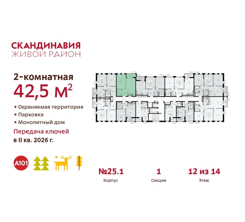 Объект по адресу Москва г, Сосенское п, Скандинавский б-р, д. 25