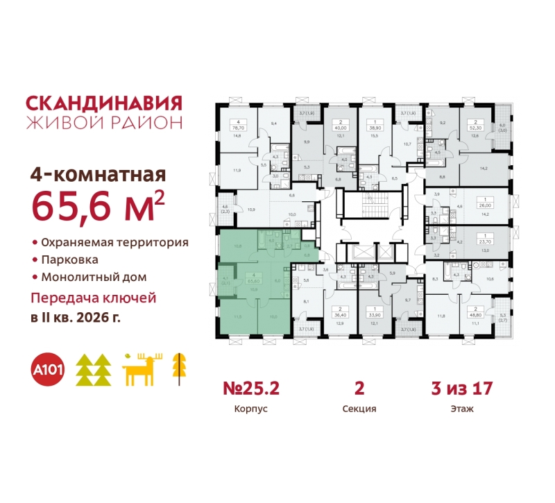 Объект по адресу Москва г, Сосенское п, Скандинавский б-р, д. 25