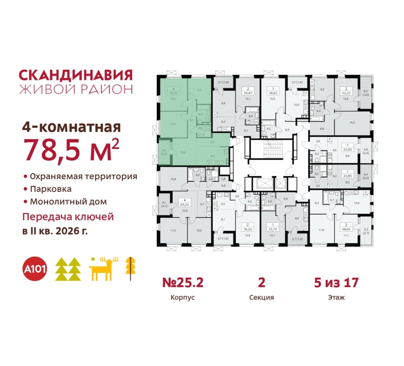 Объект по адресу Москва г, Сосенское п, Скандинавский б-р, д. 25