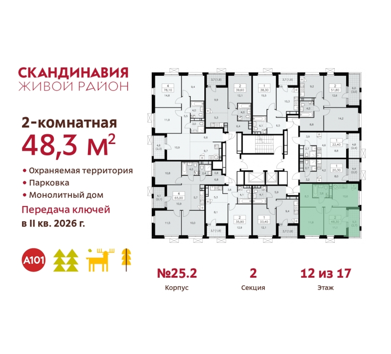 Объект по адресу Москва г, Сосенское п, Скандинавский б-р, д. 25