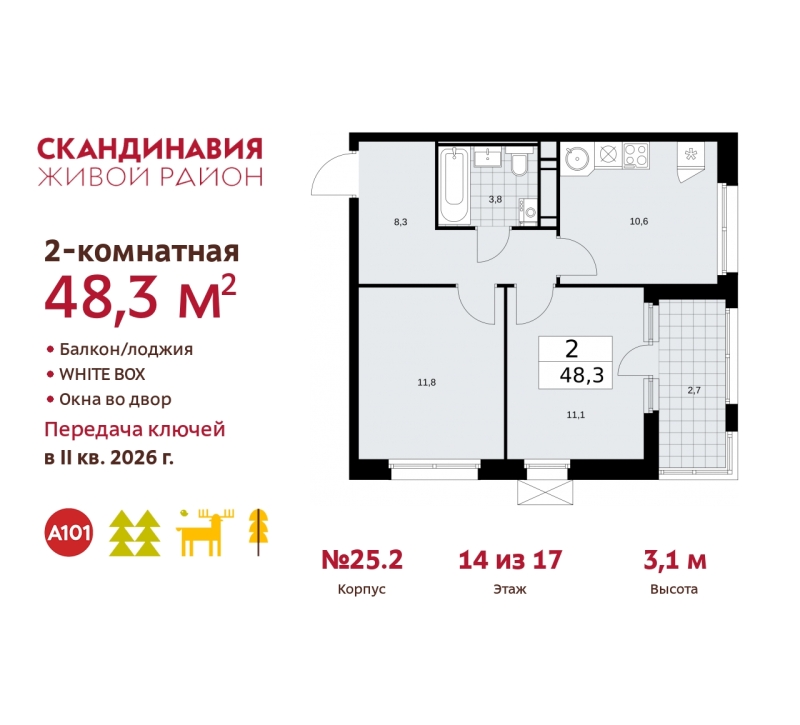 Объект по адресу Москва г, Сосенское п, Скандинавский б-р, д. 25