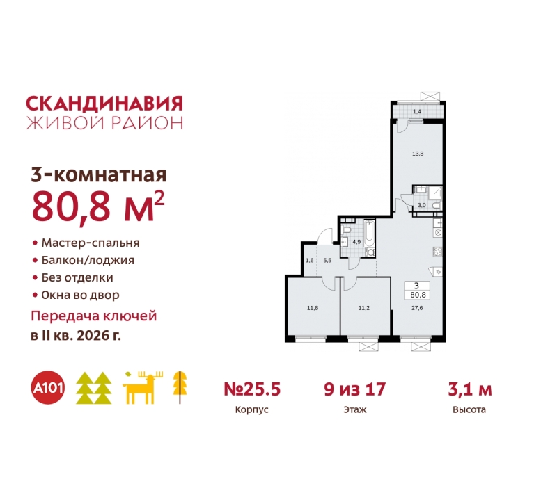 Объект по адресу Москва г, Сосенское п, Скандинавский б-р, д. 25