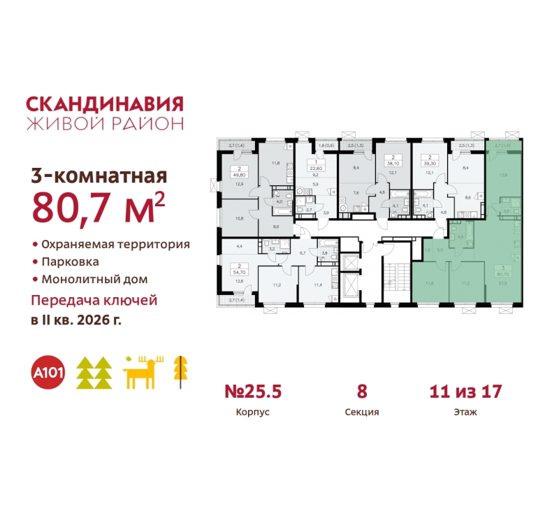 Объект по адресу Москва г, Сосенское п, Скандинавский б-р, д. 25