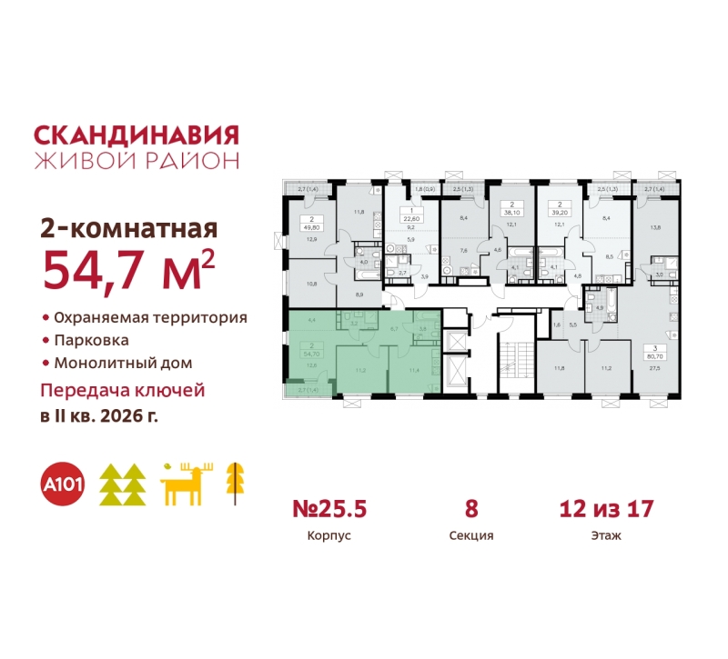 Объект по адресу Москва г, Сосенское п, Скандинавский б-р, д. 25