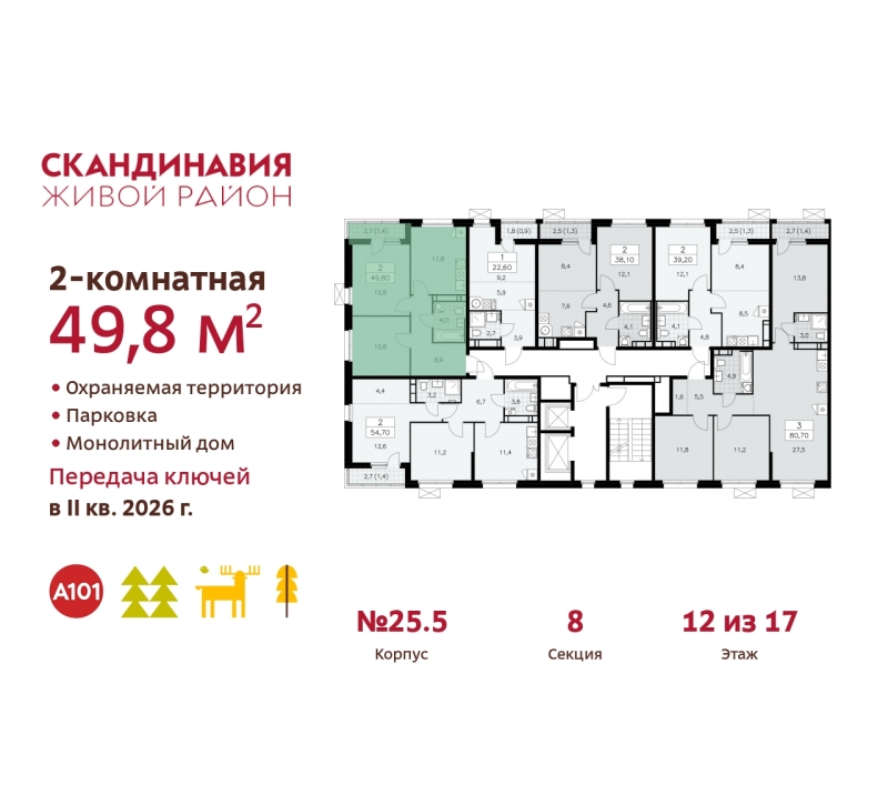 Объект по адресу Москва г, Сосенское п, Скандинавский б-р, д. 25