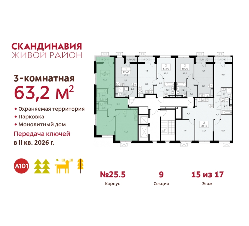 Объект по адресу Москва г, Сосенское п, Скандинавский б-р, д. 25