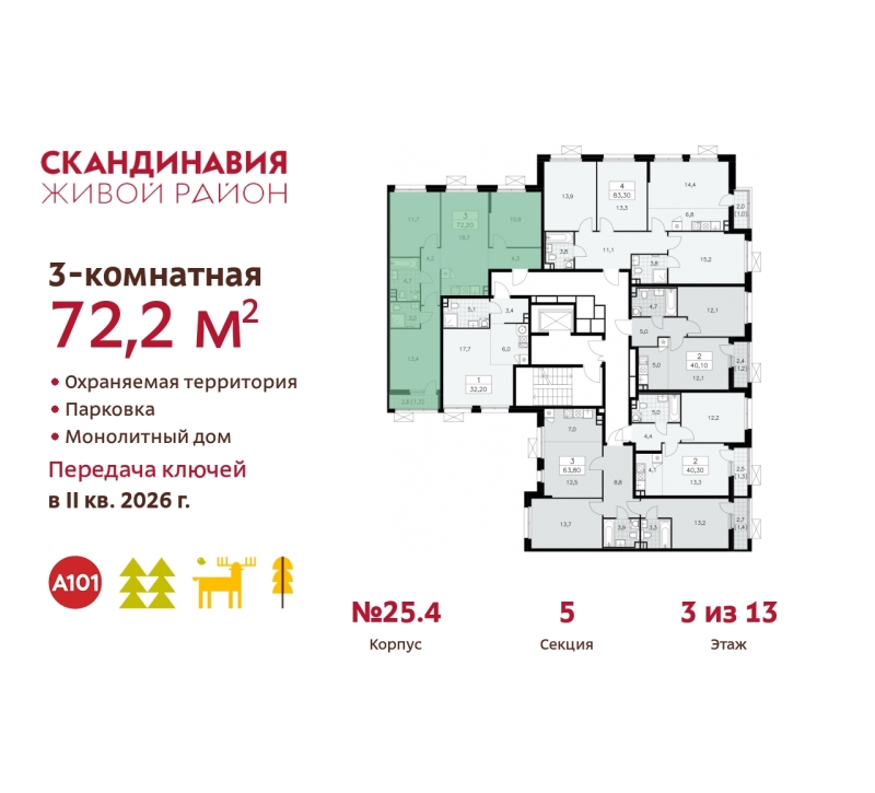 Объект по адресу Москва г, Сосенское п, Скандинавский б-р, д. 25