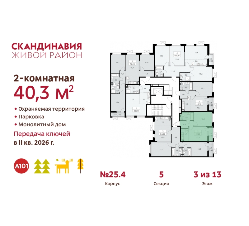 Объект по адресу Москва г, Сосенское п, Скандинавский б-р, д. 25