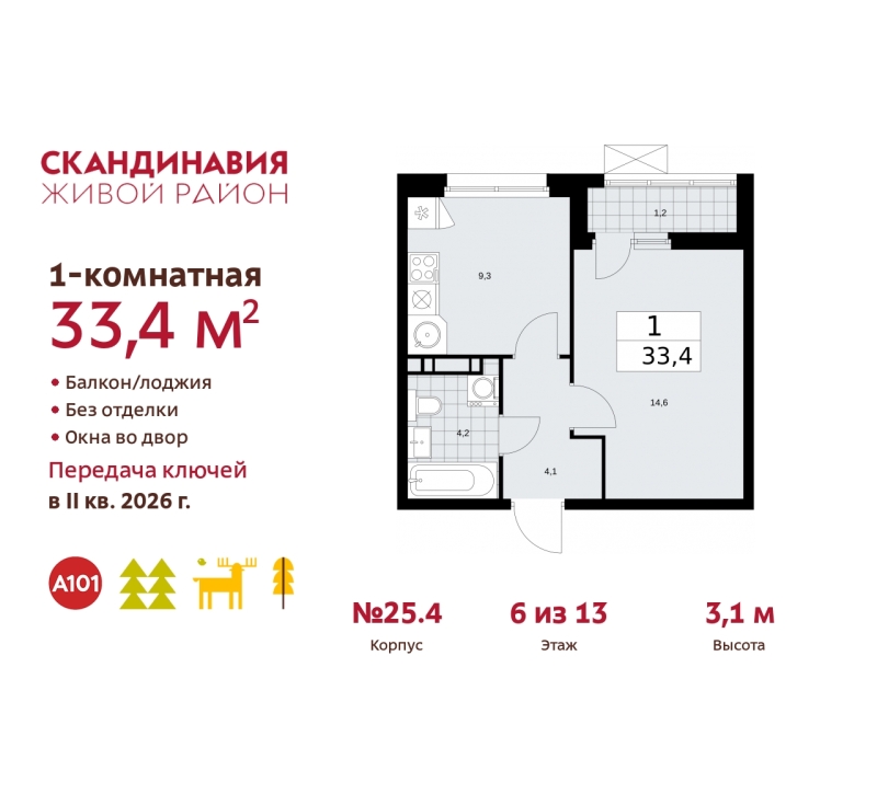 Объект по адресу Москва г, Сосенское п, Скандинавский б-р, д. 25