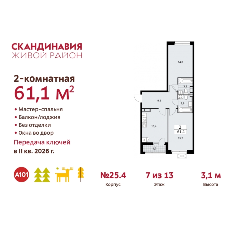 Объект по адресу Москва г, Сосенское п, Скандинавский б-р, д. 25