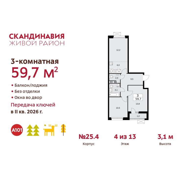 Объект по адресу Москва г, Сосенское п, Скандинавский б-р, д. 25