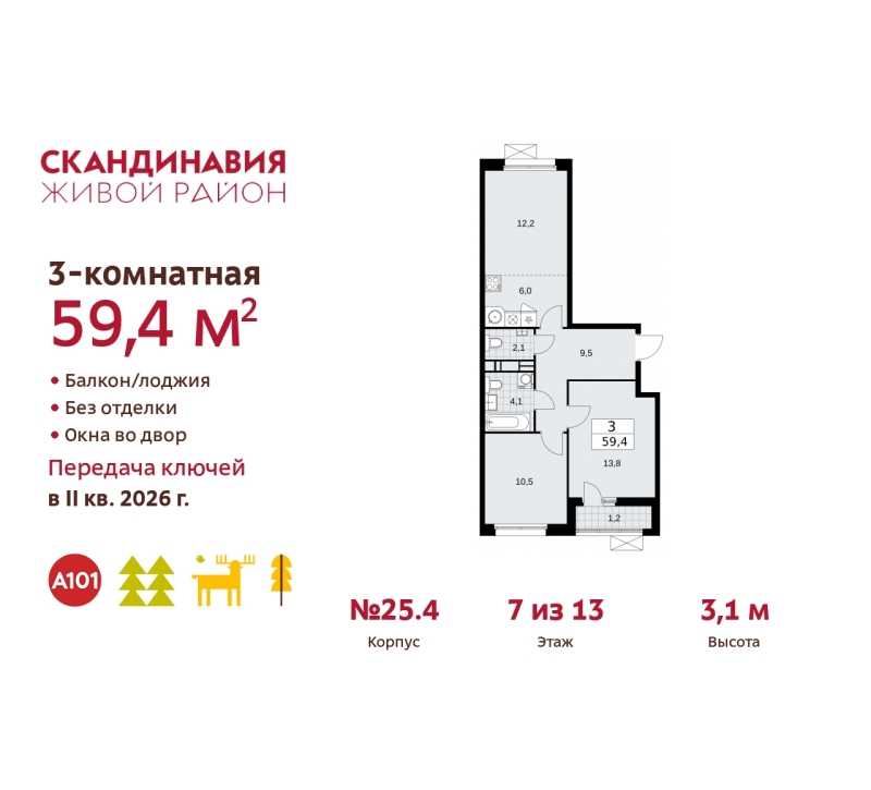 Объект по адресу Москва г, Сосенское п, Скандинавский б-р, д. 25