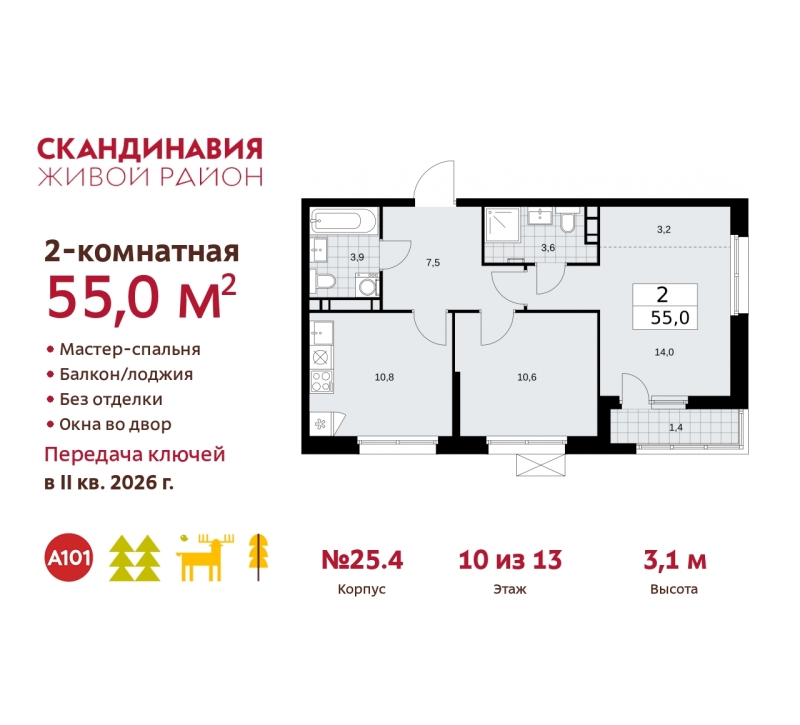 Объект по адресу Москва г, Сосенское п, Скандинавский б-р, д. 25