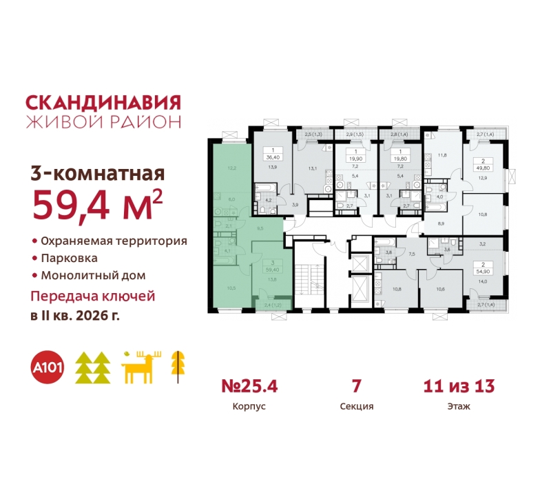 Объект по адресу Москва г, Сосенское п, Скандинавский б-р, д. 25