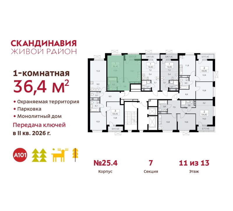 Объект по адресу Москва г, Сосенское п, Скандинавский б-р, д. 25