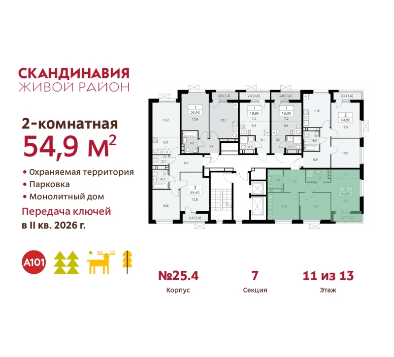 Объект по адресу Москва г, Сосенское п, Скандинавский б-р, д. 25