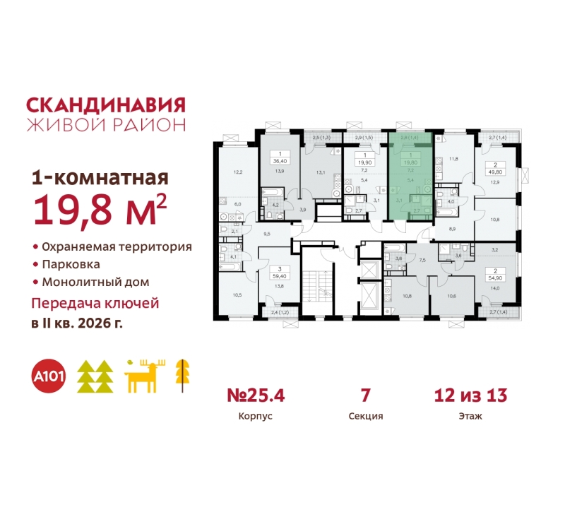 Объект по адресу Москва г, Сосенское п, Скандинавский б-р, д. 25