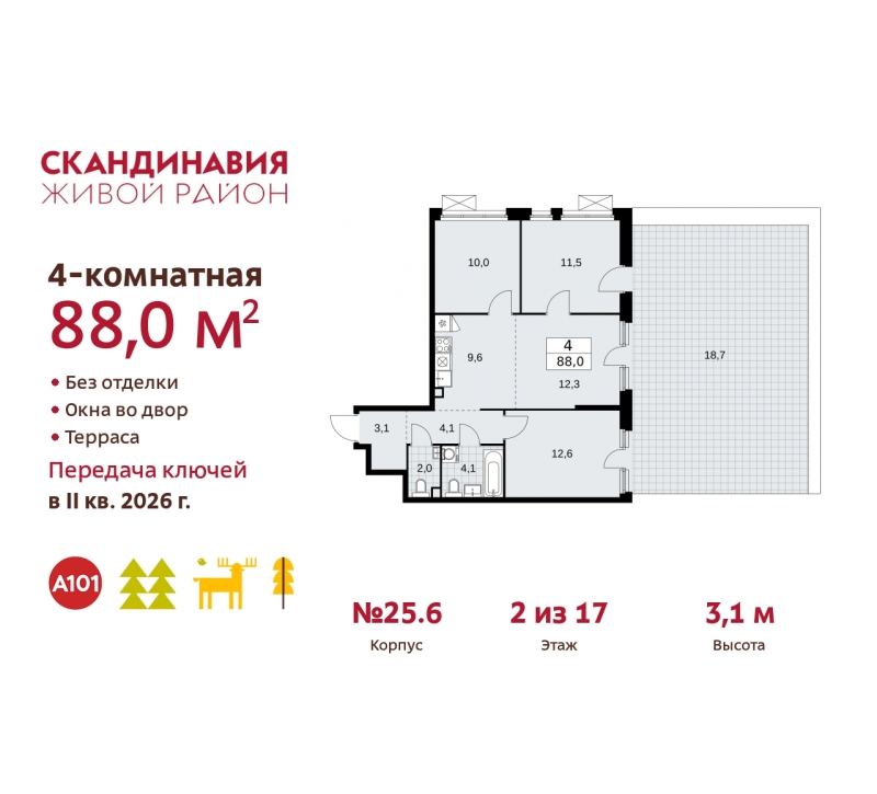 Объект по адресу Москва г, Сосенское п, Скандинавский б-р, д. 25