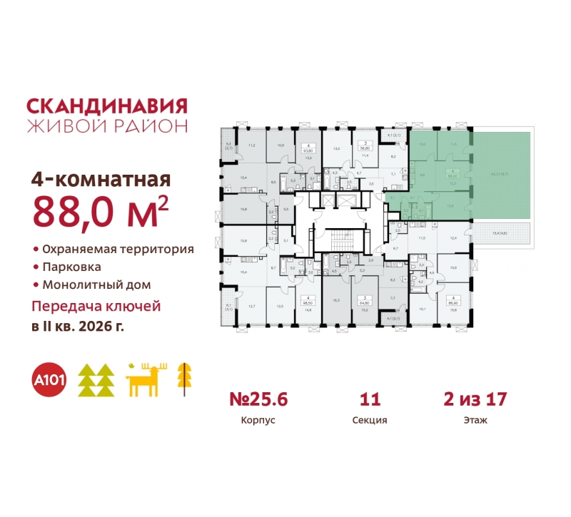 Объект по адресу Москва г, Сосенское п, Скандинавский б-р, д. 25