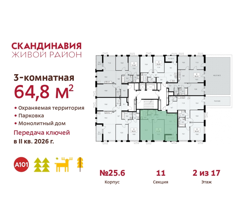 Объект по адресу Москва г, Сосенское п, Скандинавский б-р, д. 25