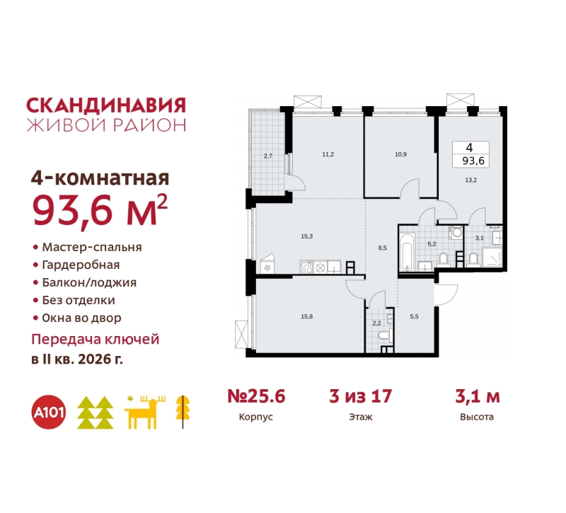 Объект по адресу Москва г, Сосенское п, Скандинавский б-р, д. 25