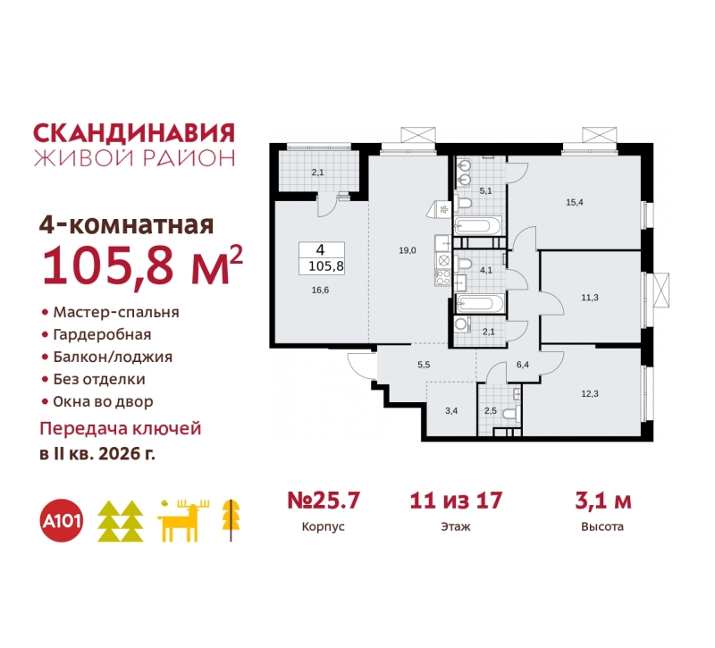 Объект по адресу Москва г, Сосенское п, Скандинавский б-р, д. 25