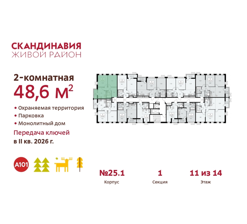 Объект по адресу Москва г, Сосенское п, Скандинавский б-р, д. 25