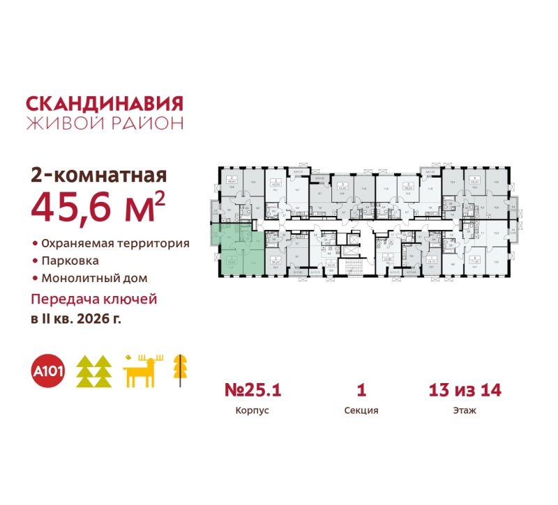 Объект по адресу Москва г, Сосенское п, Скандинавский б-р, д. 25