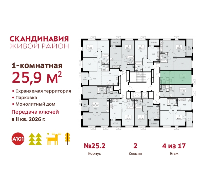 Объект по адресу Москва г, Сосенское п, Скандинавский б-р, д. 25