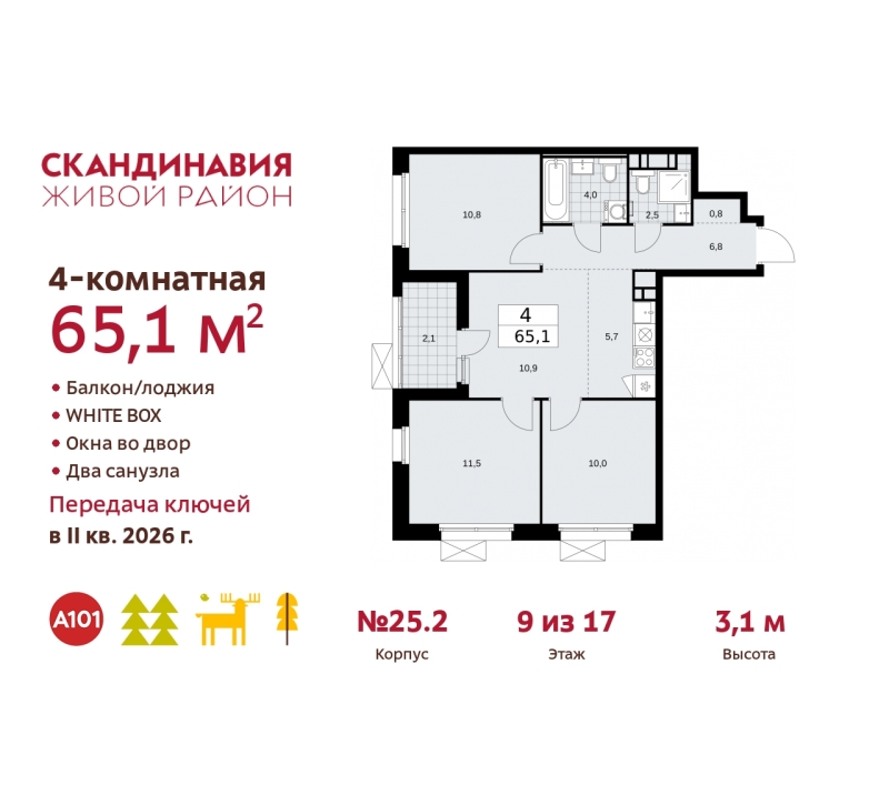 Объект по адресу Москва г, Сосенское п, Скандинавский б-р, д. 25