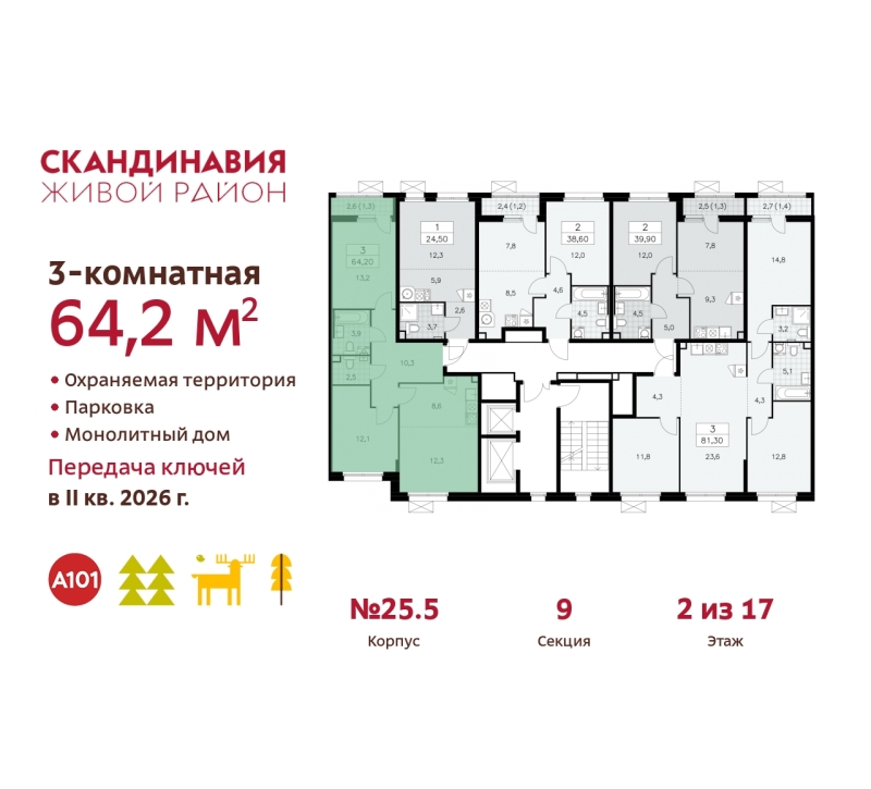 Объект по адресу Москва г, Сосенское п, Скандинавский б-р, д. 25