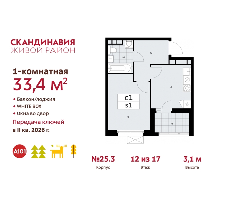 Объект по адресу Москва г, Сосенское п, Скандинавский б-р, д. 25