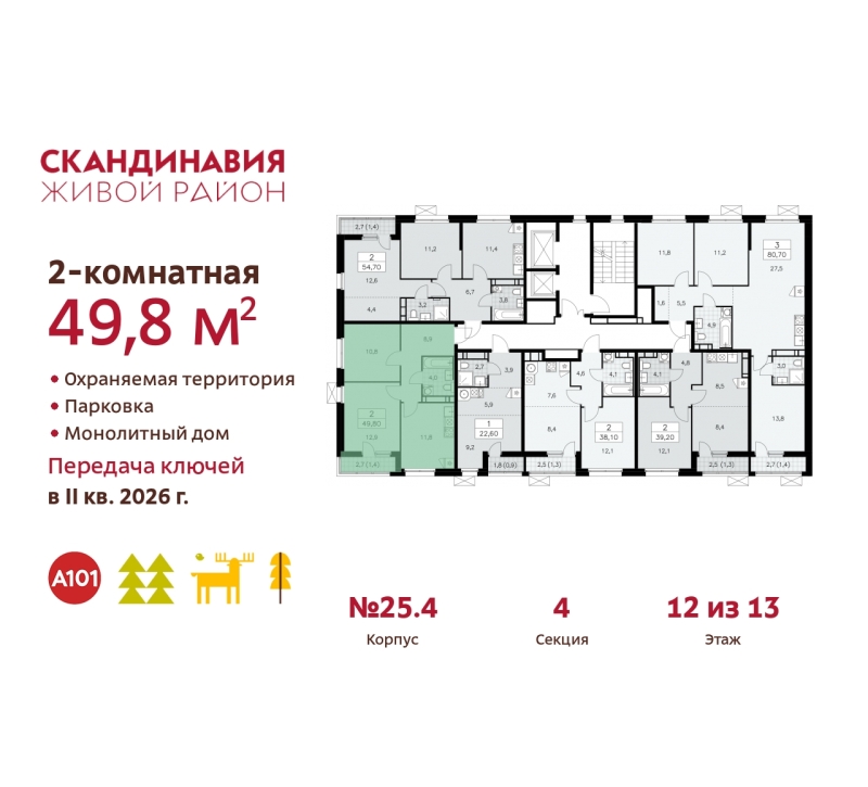 Объект по адресу Москва г, Сосенское п, Скандинавский б-р, д. 25