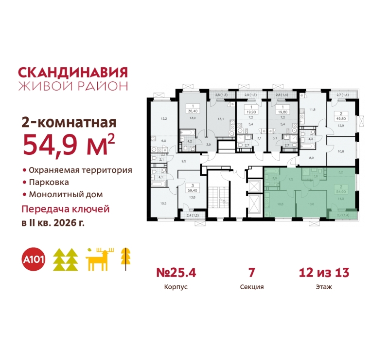 Объект по адресу Москва г, Сосенское п, Скандинавский б-р, д. 25