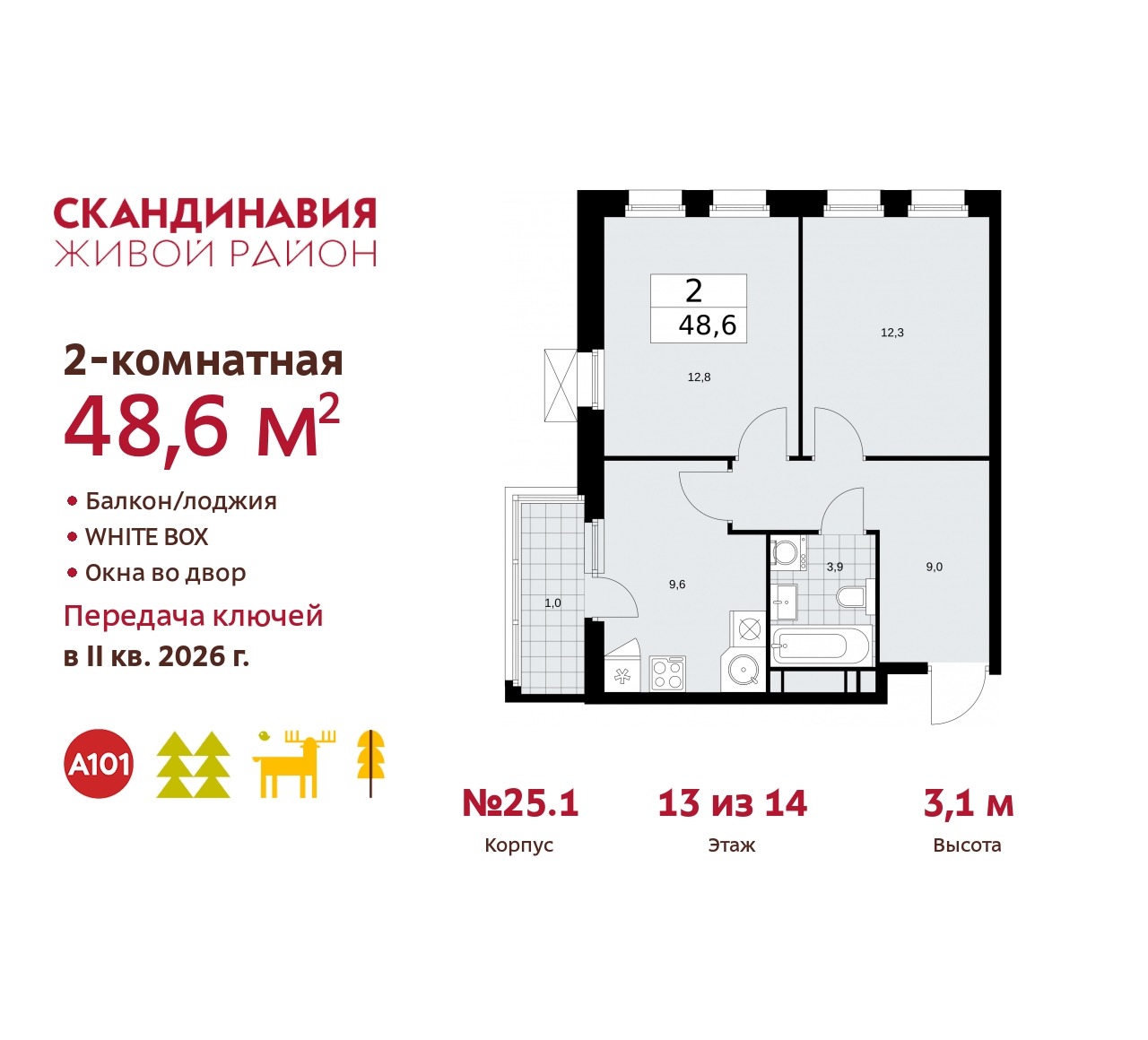 Объект по адресу Москва г, Сосенское п, Скандинавский б-р, д. 25