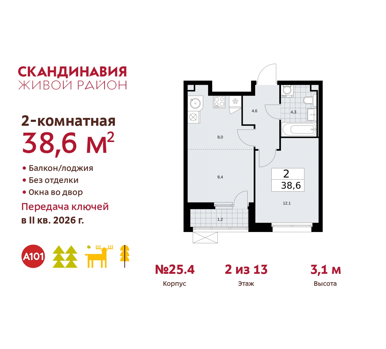 Объект по адресу Москва г, Сосенское п, Скандинавский б-р, д. 25