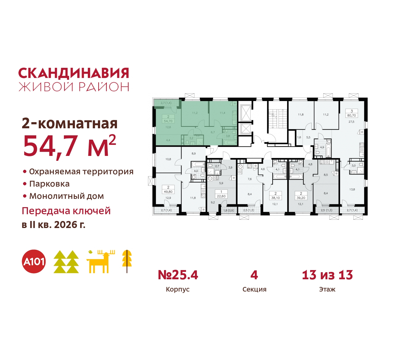 Объект по адресу Москва г, Сосенское п, Скандинавский б-р, д. 25