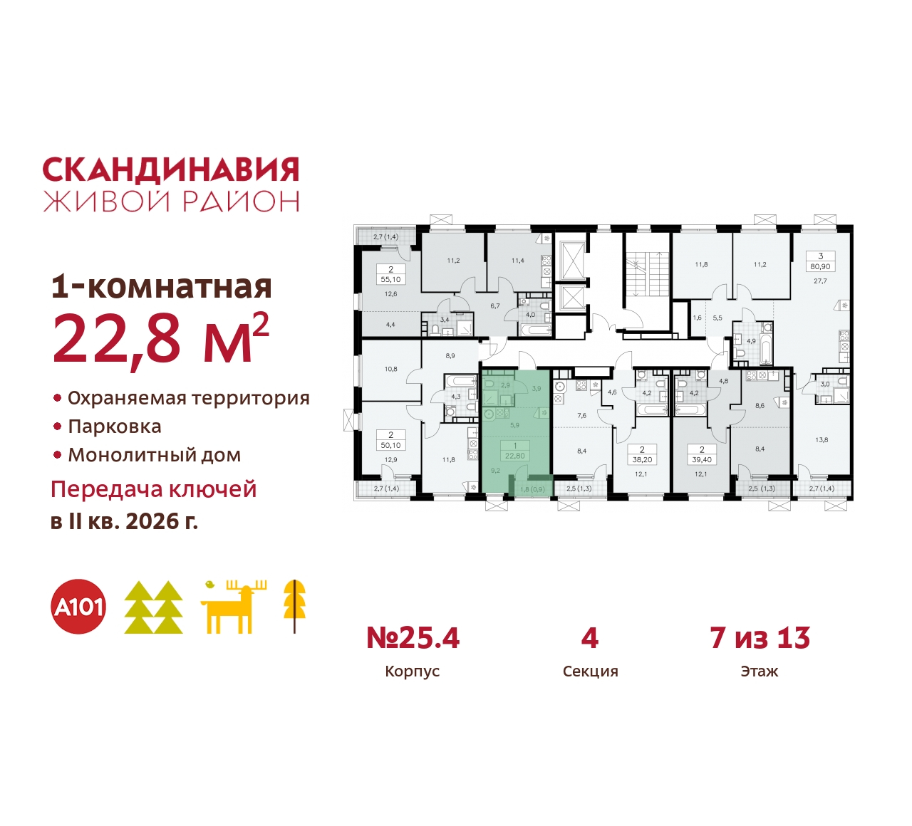 Объект по адресу Москва г, Сосенское п, Скандинавский б-р, д. 25