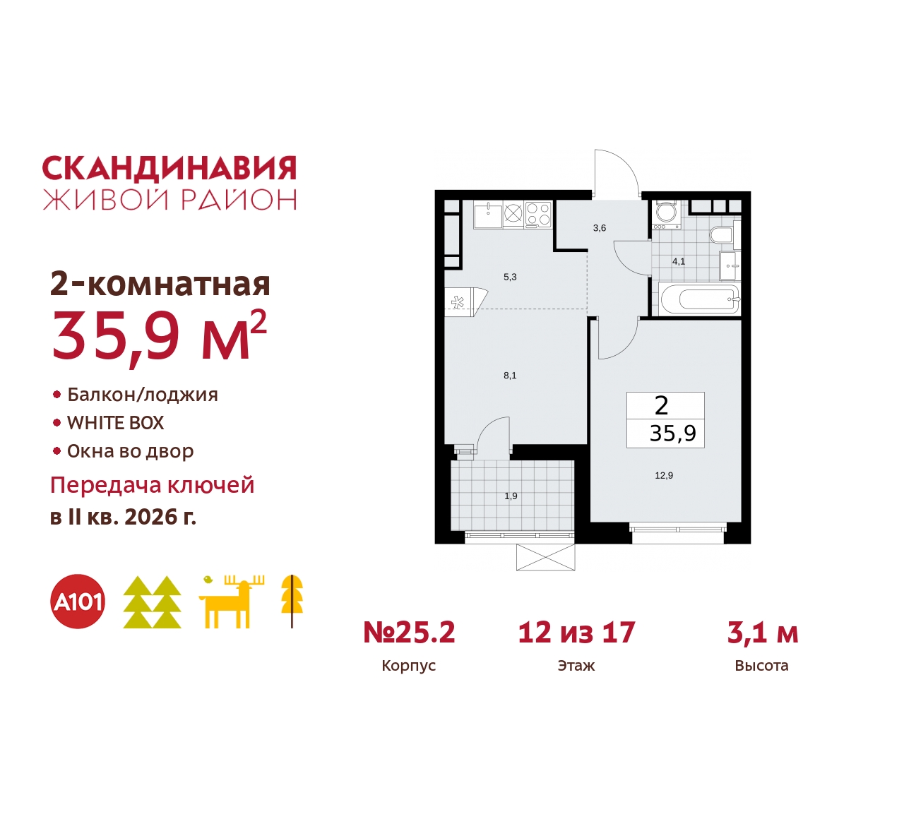 Объект по адресу Москва г, Сосенское п, Скандинавский б-р, д. 25