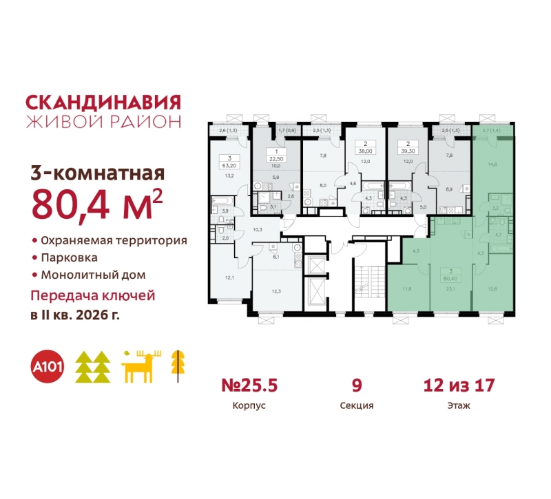 Объект по адресу Москва г, Сосенское п, Скандинавский б-р, д. 25