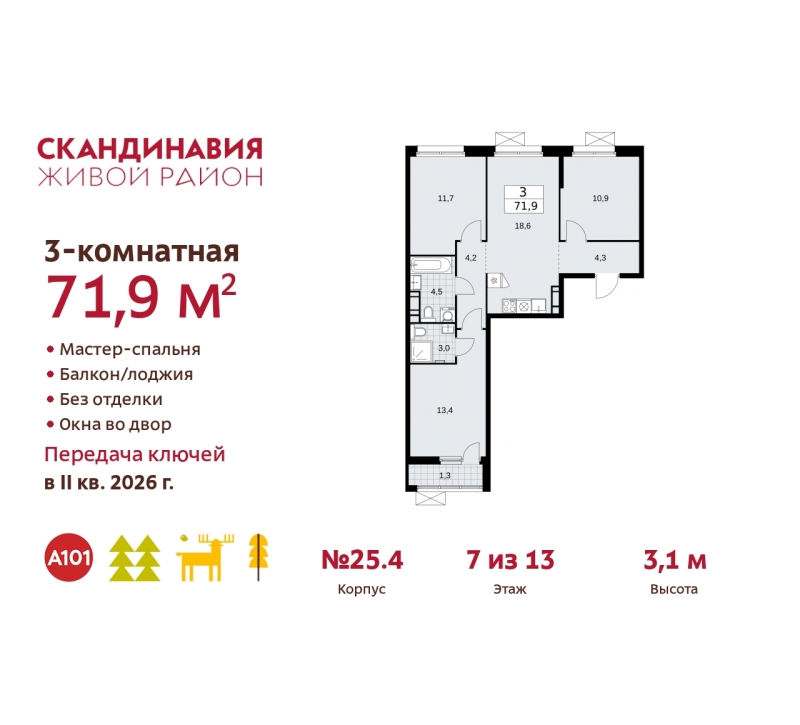 Объект по адресу Москва г, Сосенское п, Скандинавский б-р, д. 25