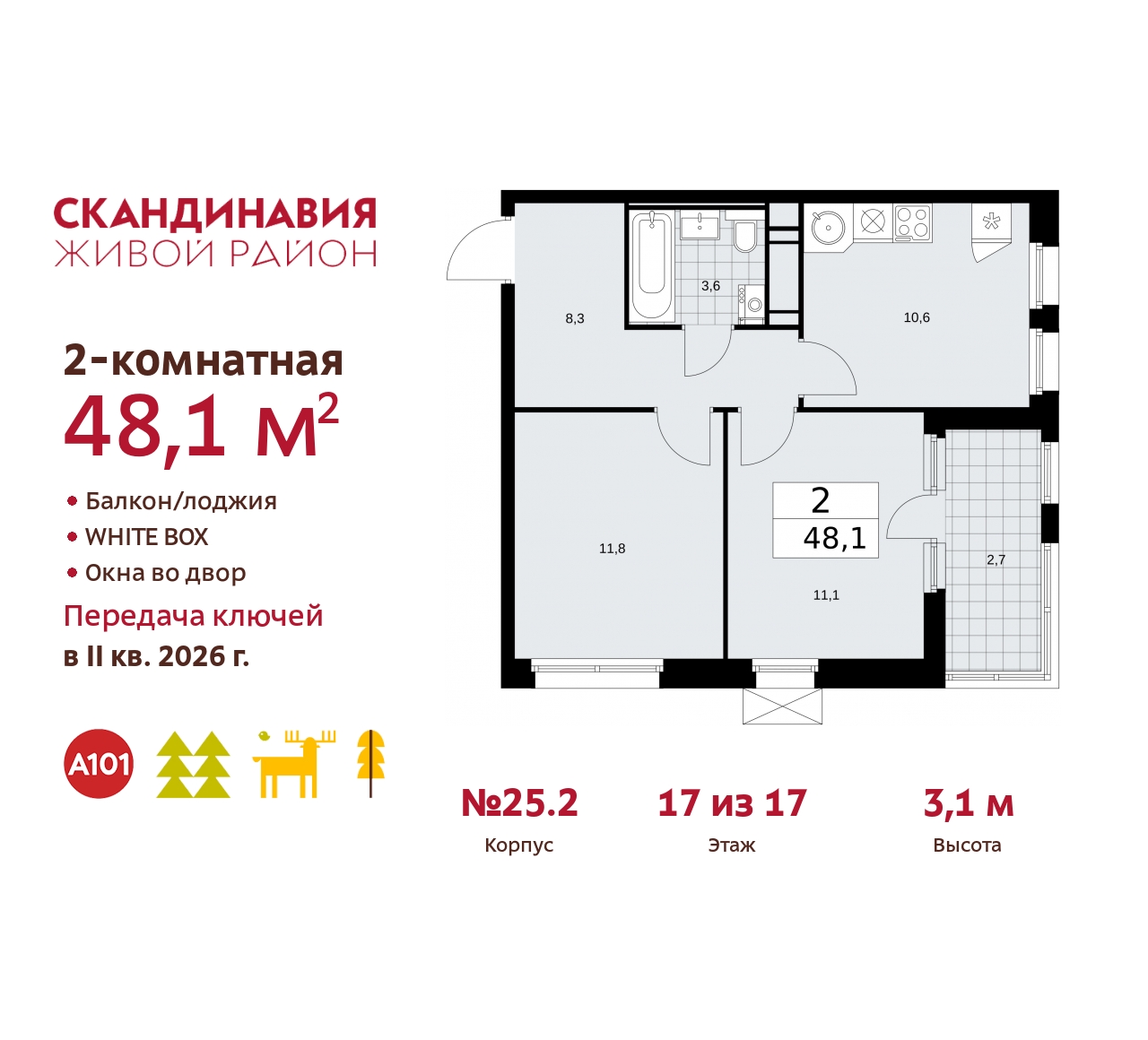 Объект по адресу Москва г, Сосенское п, Скандинавский б-р, д. 25